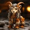 Hyper-detailed Clockpunk Goat Figurine By Jeremiah Ketner