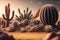 Hyper-Detailed Desert: Glowing Sand and Floating Cacti in Unreal Engine 5\\\'s Ultra-Wide Angle with Insane Attention to Detail