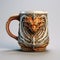 Hyper-detailed Dragon Mug With Ornament - Unique 3d Design