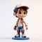 Hyper-detailed Figurine Of A Charming Cartoon Boy With A Hat
