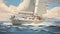 Hyper-detailed Illustration Of A Beneteau 36.7 Sailboat In Rough Water