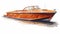 Hyper-detailed Illustration Of An Orange Boat On Water