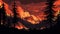 Hyper-detailed Illustration Of A Wildfire In 8-bit Style