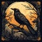 Hyper-detailed Raven In The Forest: Midwest Gothic Poster Art