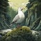 Hyper-detailed Seabird Illustration In Whistlerian Style