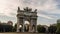 Hyper lapse of Milano arco della pace city center sunset