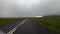 Hyper lapse traveler driving on the Icelandic highway