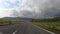 Hyper lapse traveler driving on the Icelandic highway