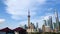 Hyper-lapse View of Oriental Pearl Tower and Financial Center in Pudong. Shanghai Tower and Residential Buildings