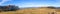 Hyper panorama of full Seiser Alm plateau with Punta Euringer mountain and Val Gardena