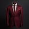 Hyper Realistic 3d Burgundy Suit On Mannequin - Vibrant And Eye-catching