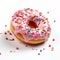Hyper-realistic 3d Donut Model With Sprinkles On White Background