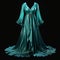 Hyper Realistic 3d Max Evening Gown In Teal - Detailed Rendering