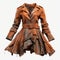 Hyper Realistic 3d Model Of Women\\\'s Trench Coat With Rusty Debris Design