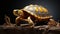 Hyper-realistic 3d Render Of Eastern Box Turtle On Rock