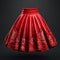 Hyper Realistic 3d Render Of Engraved Red Skirt With Traditional Costume Influence