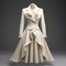 Hyper Realistic 3d Rendering Of Ivory Dress In Georgia O\\\'keeffe Style