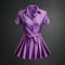 Hyper Realistic 3d Rendering Of A Purple Dress From The 1940s-1950s