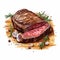 Hyper-realistic Animal Illustration: Detailed Steak On Wooden Board