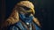 Hyper-realistic Animated Eagle With Detailed Miniatures In Navy And Gold