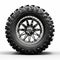 Hyper-realistic Atv Tire Design On White Background