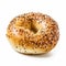 Hyper-realistic Bagel With Sesame Seeds On White Background