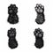 Hyper-realistic Black Cat Paw Prints: Playful Poodlepunk Art
