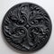 Hyper-realistic Black Decorative Carving On White Background