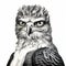 Hyper-realistic Black And White Eagle Illustration