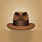 Hyper-realistic Brown Hat On Brown Background - Heistcore Inspired Design