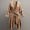 Hyper Realistic Brown Knit Sweater Coat For Women Designers