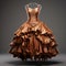 Hyper Realistic Brown Party Dress 3d Model - Vladimir Kush Style