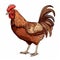 Hyper-realistic Brown Rooster Illustration With Detailed Character Design