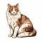 Hyper-realistic Calico Cat Illustration On White Background