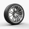 Hyper-realistic Car Wheel Sculpture On White Background
