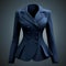 Hyper Realistic Chiaroscuro Blue Jacket Design For Women