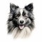 Hyper-realistic Collie Dog Portrait: Uhd Image With Caricature Faces