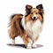 Hyper-realistic Collie Puppy Cartoon Illustration With Bold Colors