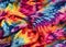 Hyper realistic colorful tie dye seamless fabric pattern design