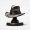 Hyper-realistic Cowboy Hat Statue On Transparent Background