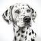 Hyper-realistic Dalmatian Dog Drawing Vector Illustration