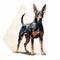Hyper-realistic Doberman Pinscher Standing Illustration In Low Polygon Style