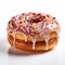 Hyper-realistic Donut With Icing And Sprinkles On Isolated Background