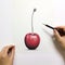 Hyper-realistic Drawing Of A Cherry With Pencils