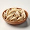 Hyper-realistic Dumplings In Wooden Bowl - High Quality Stock Image