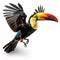 Hyper-realistic Flying Toucan Animation: Vibrant Colors And Free Movement