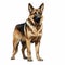 Hyper-realistic German Shepherd Dog Illustration On White Background