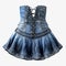 Hyper Realistic Gothic Denim Skirt With Detailed Illustration