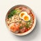 Hyper-realistic Handmade Noodle Ramen With Salmon And Shrimp
