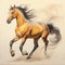 Hyper-realistic Horse Painting On Canvas In The Style Of Song Dynasty